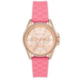 Buy Shop Michael Kors Mini Pilot Quartz Rose Gold Dial Pink Silicone Strap Watch For Women - MK7375 USA Online