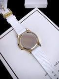 Buy Shop Michael Kors Mini Pilot Quartz Silver Dial White Silicone Strap Watch For Women - MK7372 USA Online