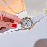 Buy Shop Michael Kors Mini Pilot Quartz Silver Dial White Silicone Strap Watch For Women - MK7372 USA Online