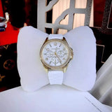 Buy Shop Michael Kors Mini Pilot Quartz Silver Dial White Silicone Strap Watch For Women - MK7372 USA Online
