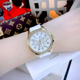 Buy Shop Michael Kors Mini Pilot Quartz Silver Dial White Silicone Strap Watch For Women - MK7372 USA Online