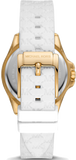 Buy Shop Michael Kors Mini Pilot Quartz Silver Dial White Silicone Strap Watch For Women - MK7372 USA Online