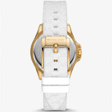 Buy Shop Michael Kors Mini Pilot Quartz Silver Dial White Silicone Strap Watch For Women - MK7372 USA Online