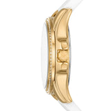Buy Shop Michael Kors Mini Pilot Quartz Silver Dial White Silicone Strap Watch For Women - MK7372 USA Online
