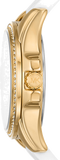 Buy Shop Michael Kors Mini Pilot Quartz Silver Dial White Silicone Strap Watch For Women - MK7372 USA Online