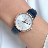 Buy Shop Michael Kors Pyper Analog White Dial Black Leather Strap Watch For Women - MK2804 USA Online
