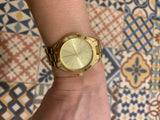 Buy Shop Michael Kors Mini Runway Slim Gold Dial Gold Steel Strap Watch for Women - MK3512 USA Online