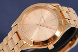 Buy Shop Michael Kors Mini Slim Runway Chronograph Quartz Rose Gold Dial Rose Gold Steel Strap Watch For Women - MK3205 USA Online