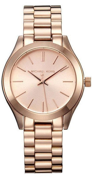 Buy Shop Michael Kors Mini Slim Runway Chronograph Quartz Rose Gold Dial Rose Gold Steel Strap Watch For Women - MK3205 USA Online
