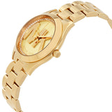 Buy Shop Michael Kors Slim Runway Gold Dial Gold Steel Strap Watch for Women - MK3477 USA Online