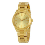 Buy Shop Michael Kors Mini Runway Slim Gold Dial Gold Steel Strap Watch for Women - MK3512 USA Online