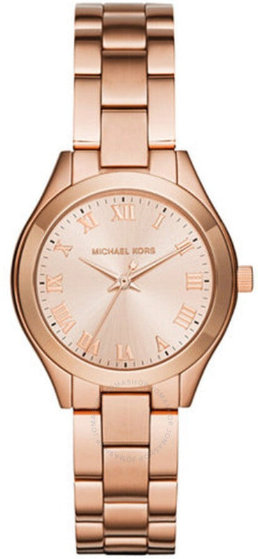 Buy Shop Michael Kors Mini Slim Runway Rose Gold Dial Rose Gold Steel Strap Watch For Women - MK3457 USA Online