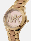 Buy Shop Michael Kors Mini Slim Runway Rose Gold Dial Two Tone Steel Strap Watch for Women - MK3650 USA Online