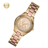 Buy Shop Michael Kors Mini Slim Runway Rose Gold Dial Two Tone Steel Strap Watch for Women - MK3650 USA Online