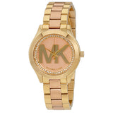 Buy Shop Michael Kors Mini Slim Runway Rose Gold Dial Two Tone Steel Strap Watch for Women - MK3650 USA Online