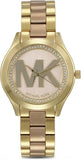 Buy Shop Michael Kors Mini Slim Runway Rose Gold Dial Two Tone Steel Strap Watch for Women - MK3650 USA Online