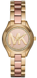 Buy Shop Michael Kors Mini Slim Runway Rose Gold Dial Two Tone Steel Strap Watch for Women - MK3650 USA Online