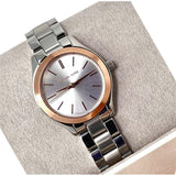 Buy Shop Michael Kors Mini Slim Runway Silver Dial Silver Steel Strap Watch for Women - MK3514 USA Online