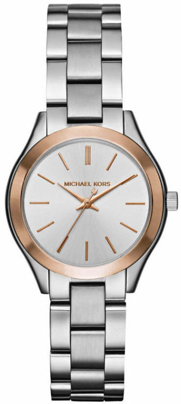 Buy Shop Michael Kors Mini Slim Runway Silver Dial Silver Steel Strap Watch for Women - MK3514 USA Online