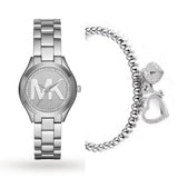 Buy Shop Michael Kors Mini Slim Runway Silver Dial Silver Steel Strap Watch for Women - MK3548 USA Online
