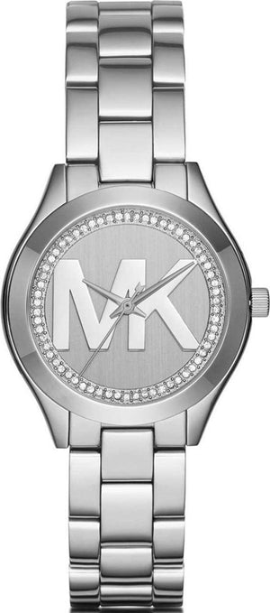 Buy Shop Michael Kors Mini Slim Runway Silver Dial Silver Steel Strap Watch for Women - MK3548 USA Online