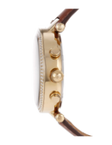 Buy Shop Michael Kors Parker Champagne Gold Dial Brown Leather Strap Watch for Women - MK2249 USA Online
