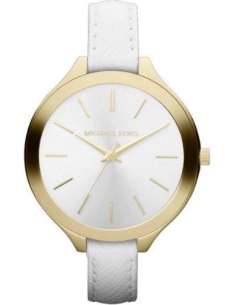 Buy Shop Michael Kors Slim Runway White Dial White Leather Strap Watch For Women - MK2273 USA Online