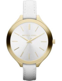 Buy Shop Michael Kors Slim Runway White Dial White Leather Strap Watch For Women - MK2273 USA Online
