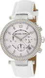 Buy Shop Michael Kors Parker White Dial White Leather Strap Watch for Women - MK2277 USA Online