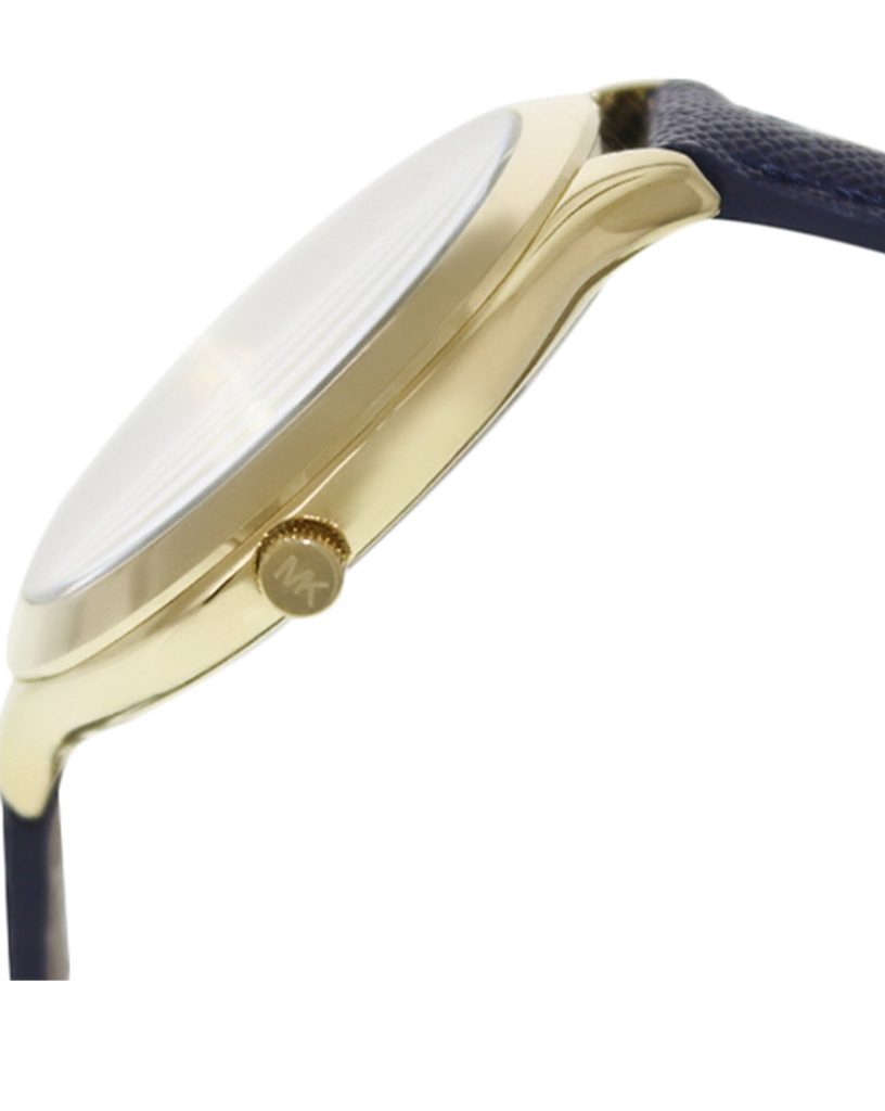 Buy Shop Michael Kors Runway Quartz Gold Dial Blue Leather Strap Watch For Women - MK2285 USA Online