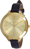 Buy Shop Michael Kors Runway Quartz Gold Dial Blue Leather Strap Watch For Women - MK2285 USA Online
