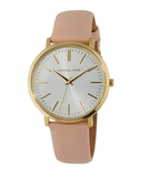 Buy Shop Michael Kors Jaryn Quartz Gold Dial Pink Leather Strap Watch For Women - MK2471 USA Online