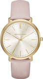 Buy Shop Michael Kors Jaryn Quartz Gold Dial Pink Leather Strap Watch For Women - MK2471 USA Online