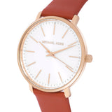 Buy Shop Michael Kors Pyper Quartz Silver Dial Brown Leather Watch For Women - MK2740 USA Online