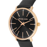 Buy Shop Michael Kors Pyper Black Dial Black Leather Strap Watch For Women - MK2747 USA Online