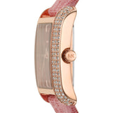 Buy Shop Michael Kors Emery Quartz Diamonds Red Dial Pink Leather Strap Watch For Women - MK2966 USA Online