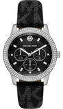 Buy Shop Michael Kors Tibby Chronograph Black Dial Black Leather Strap Watch For Women - MK2976 USA Online