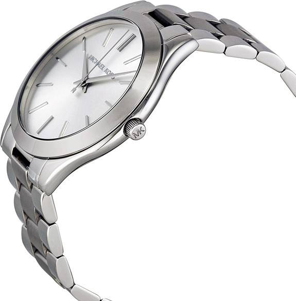 Buy Shop Michael Kors Slim Runway Silver Dial Silver Stainless Steel Strap Watch for Women - MK3178 USA Online