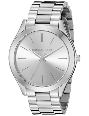 Buy Shop Michael Kors Slim Runway Silver Dial Silver Stainless Steel Strap Watch for Women - MK3178 USA Online