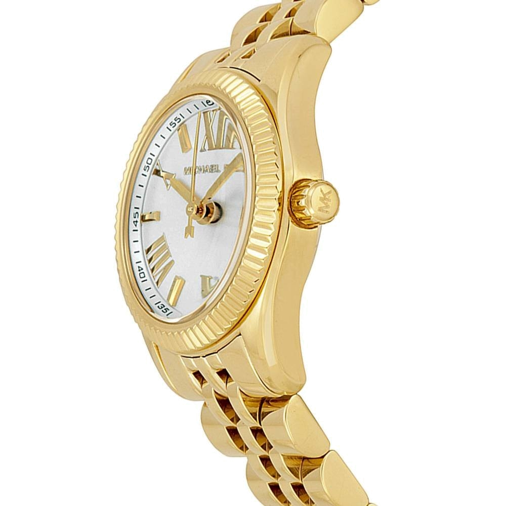 Buy Shop Michael Kors Lexington Quartz Silver Dial Gold Steel Strap Watch For Women - MK3229 USA Online