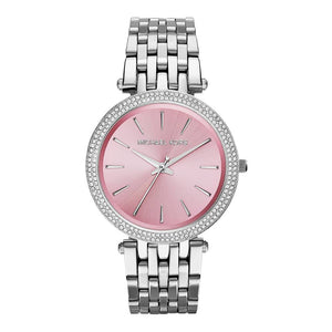 Buy Shop Michael Kors Darci Crystal Pink Dial Silver Stainless Steel Strap Watch for Women - MK3352 USA Online