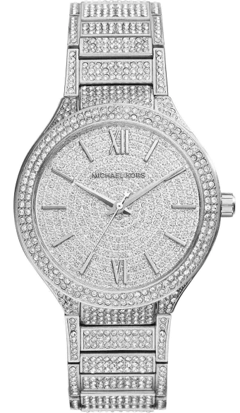 Buy Shop Michael Kors Kerry Crystal Pave Silver Dial Silver Steel Strap Watch For Women - MK3359 USA Online