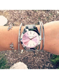 Buy Shop Michael Kors Slim Runway Quartz Pink Dial Silver Steel Strap Watch For Women - MK3380 USA Online