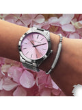 Buy Shop Michael Kors Slim Runway Quartz Pink Dial Silver Steel Strap Watch For Women - MK3380 USA Online