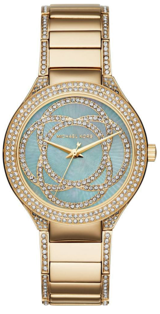 Buy Shop Michael Kors Kerry Mother of Pearl Dial Gold Steel Strap Watch for Women - MK3481 USA Online