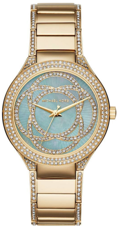 Buy Shop Michael Kors Kerry Mother of Pearl Dial Gold Steel Strap Watch for Women - MK3481 USA Online