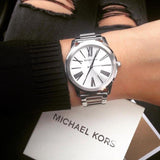 Buy Shop Michael Kors Hartman Quartz Silver Dial Silver Steel Strap Watch For Women - MK3489 USA Online