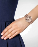 Buy Shop Michael Kors Hartman Rose Gold Dial Rose Gold Steel Strap Watch For Women - MK3491 USA Online