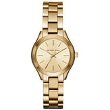Buy Shop Michael Kors Mini Runway Slim Gold Dial Gold Steel Strap Watch for Women - MK3512 USA Online