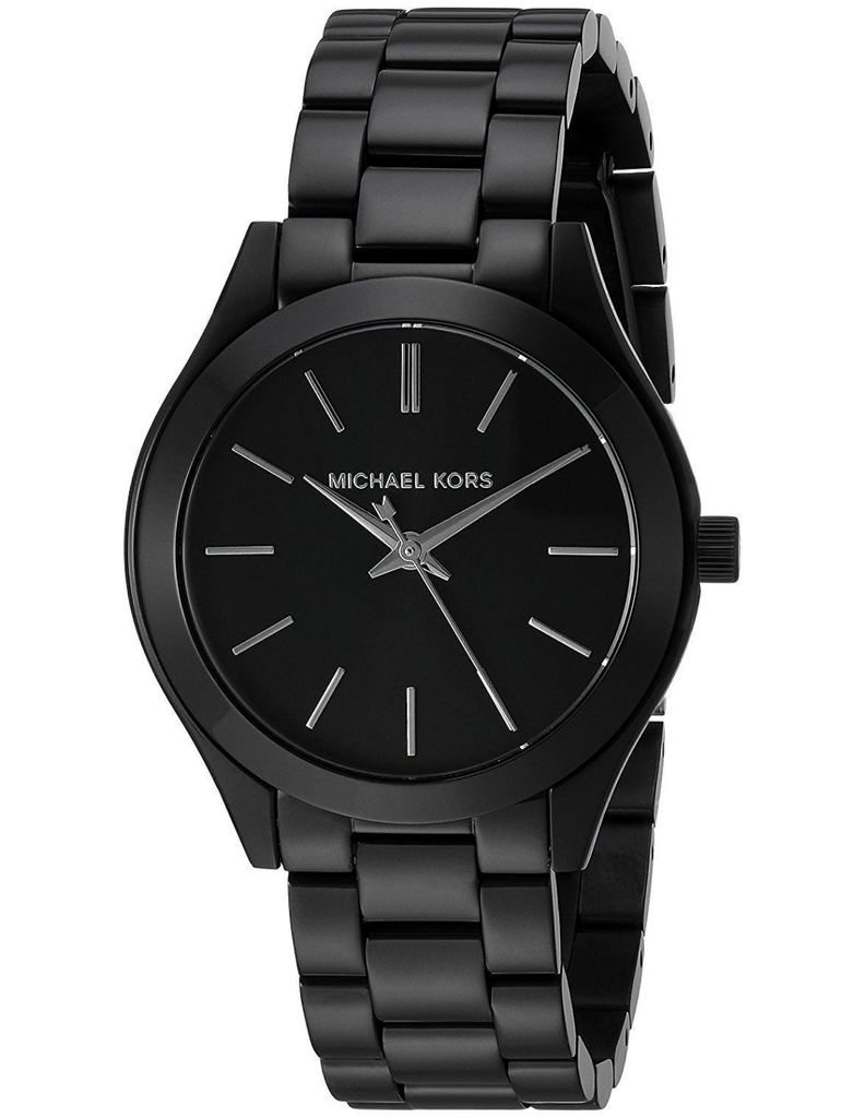 Buy Shop Michael Kors Mini Slim Runway Black Dial Black Steel Strap Watch for Women - MK3587 USA Online
